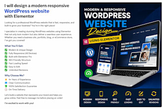 create a modern responsive wordpress website using elementor
