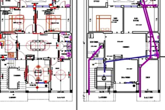 draw furniture, electrical, plumbing and lighting plan for your project