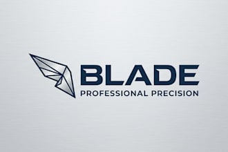 design a sharp and powerful blade brand logo