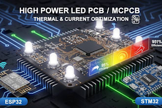 do high power led pcb mcpcb with thermal and current optimization esp32 stm32