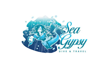 design high quality sea gypsy dive travel logo
