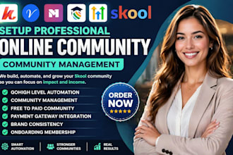 skool community setup ghl kajabi course mighty networks skool community manager