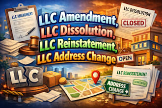 do llc amendment, llc dissolution, llc reinstatement, llc address change