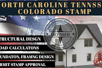 licensed structural engineer, pe stamp for north carolina tennessee north dakota
