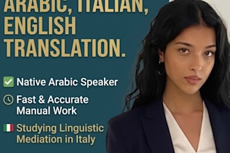 provide fast professional arabic italian and english translations