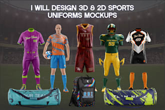 create attractive 2d and 3d sportswear mockups for you