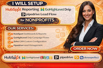 setup hubspot reporting gohighlevel drip zoho CRM config pipedrive lead flow
