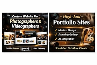 design wedding website for videographer and photographer