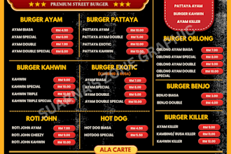 design restaurant menu and price list