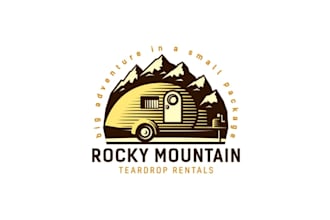 design rocky mountain teardrop campers logo