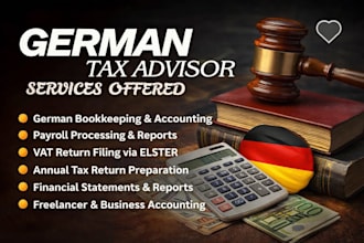 handle german vat registration, corporate tax  and income tax filing