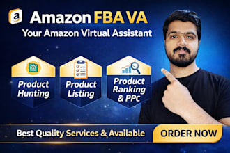 be amazon fba VA product research sourcing, listing, PPC expert