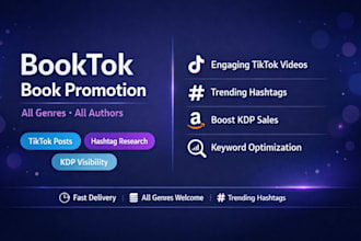 do booktok promotion for your book on tiktok with hashtags and keywords