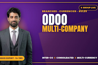 odoo multi company setup, intercompany and multi currency configuration