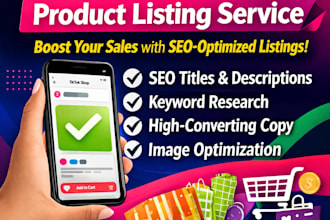 create optimized tiktok shop product listing that boost sale