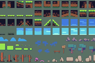 create unity 2d game assets sprites tilesets for mobile game development