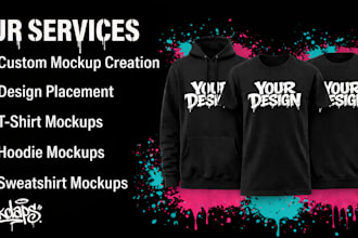 create custom pod mockups for t shirts hoodies and pullover