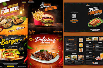 design creative restaurant menu and food posters