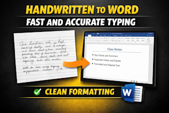 convert handwritten notes to word fast and accurately