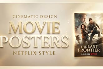 design cinematic movie posters in netflix and hollywood style