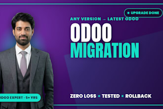 odoo migration, version upgrade and data import between any odoo versions
