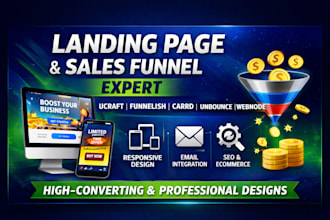 build ucraft funnelish carrd unbounce webnode  landing page website design