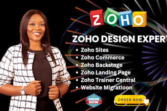 zoho sites, zoho commerce, zoho crm, zoho backstage zoho landing page zoho forms