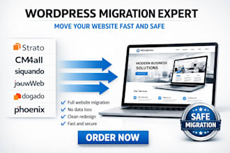 migrate strato cm4all siquando jauwweb dogado phoenix website to worpress expert