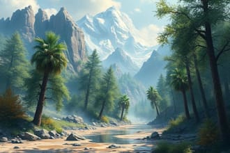 draw a environment concept art