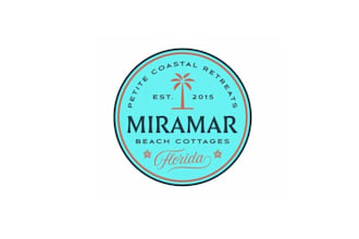 design classic tiny beach rental houses logo for you