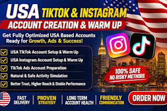 create usa tiktok account usa instagram account warm up usa instagram and tiktok