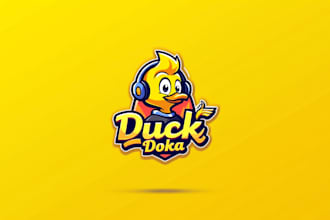 do gaming duck mascot logo design 1 day