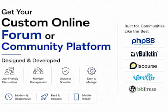 get your custom online forum or community platform designed and developed