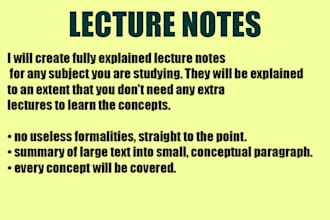 create explained lecture notes for your subjects