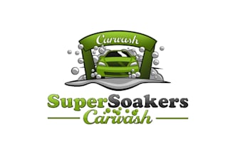 design super car wash fresh clean logo
