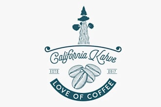 design vintage mobile coffee caravan logo