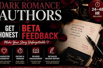 beta read your dark romance and romantic suspense novel