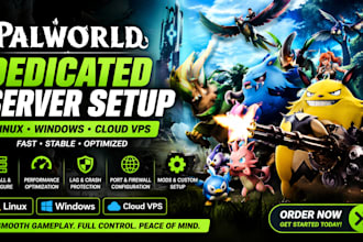 setup palworld dedicated server on linux, windows, vps, or cloud hosting