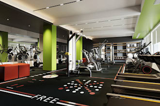 design your spa and wellness center, gym interior in realistic 3d