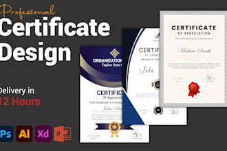 design a professional diploma, award, or gift certificate