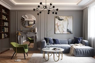 do interior design, living room, 3d rendering,