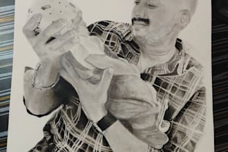 create a custom hand painted portrait in charcoal, watercolor or oil