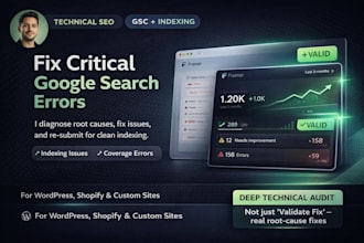 fix goggle search console errors, indexing issues, and do technical seo audit