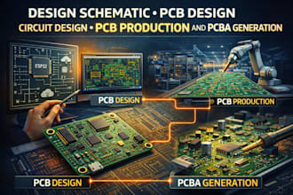 design schematic, pcb design, circuit design pcb production and pcba generation
