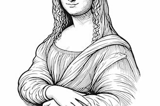 do portrait illustration in vintage or engraving style