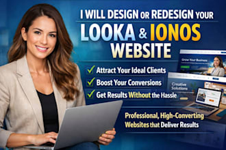 design looka website, looka website redesign, landing page, ionos website