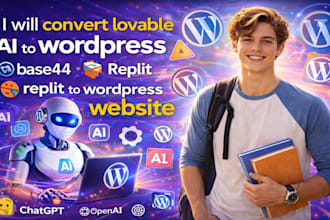 convert lovable ai to wordpress base44 to wordpress replit to wordpress website