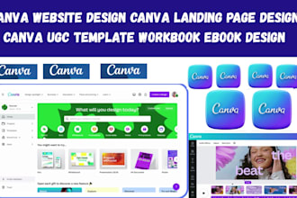design canva website canva ebook design canva ugc template workbook landing page