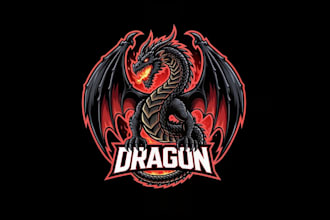 design high quality dragon mascot logo with t shirt design