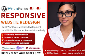 build wordpres website development rebuild divi elementor pro website redesign